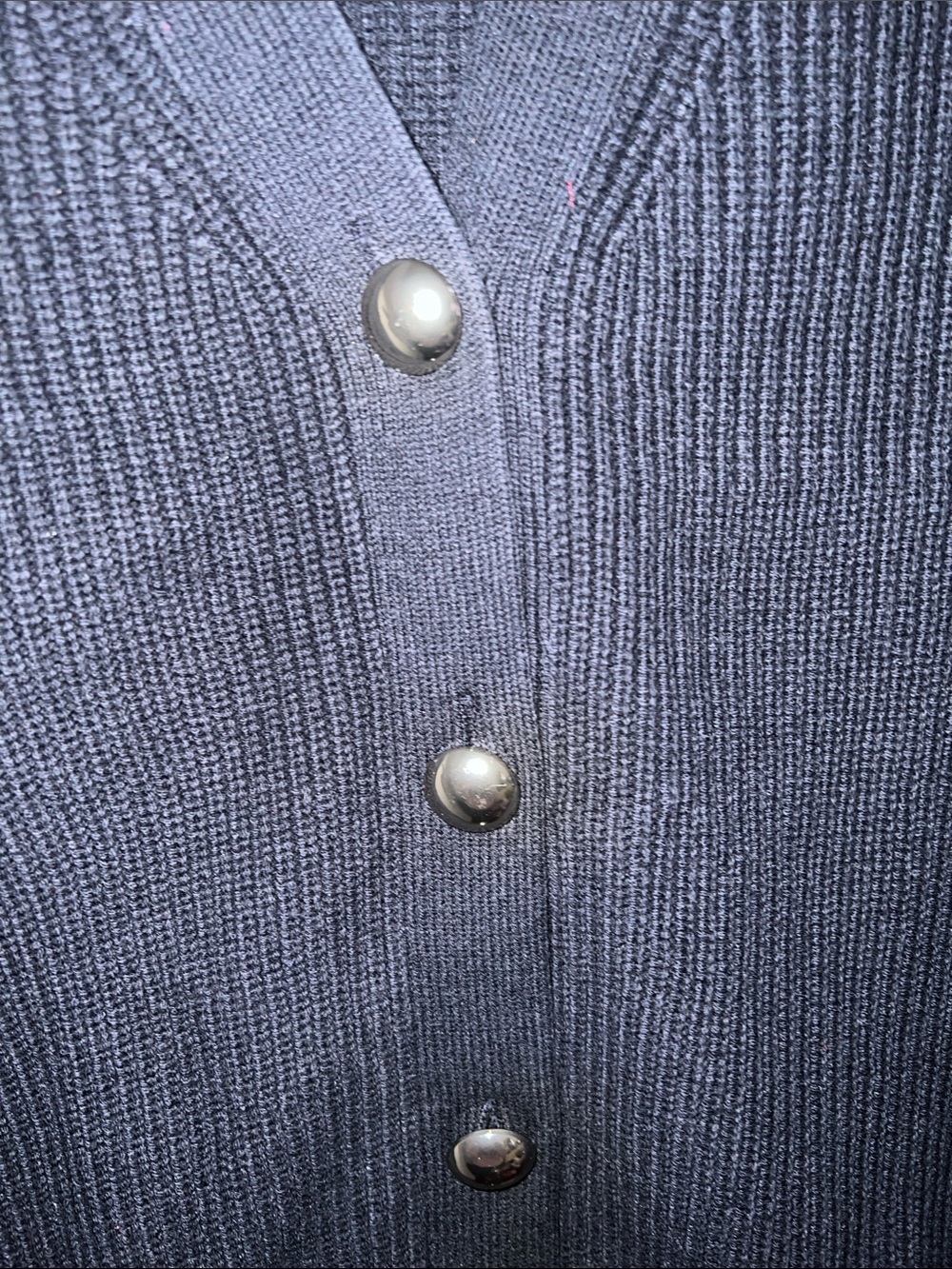 H&M Navy Ribbed Knit Button-Front Vest - Picture 4 of 4